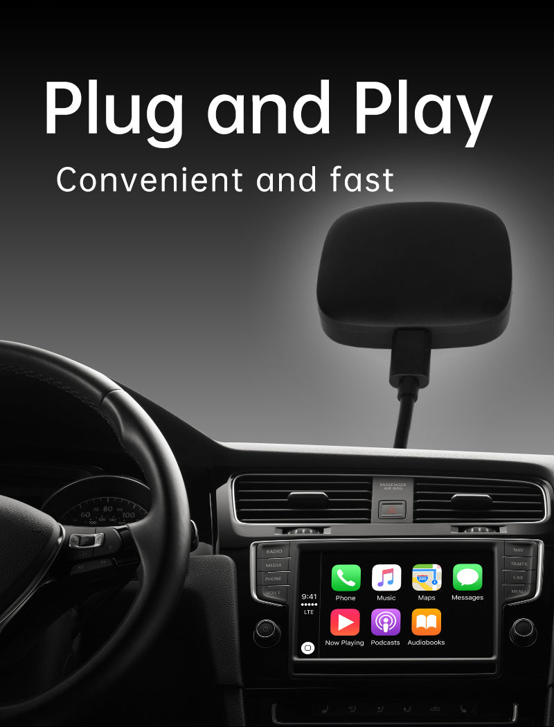Wireless Apple CarPlay & Android Auto AI Box 2GB RAM +32GB (Netflix, YouTube Video & Disney+)